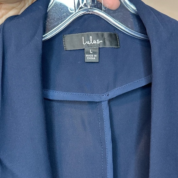 Lulus Miss Punctuality Navy Blue Lightweight Blazer Sz S Minimalist Office - Picture 4 of 5
